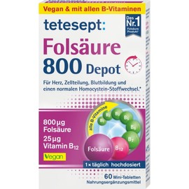 테테셉트 엽산 800 데팟 미니 정제 60정 15.3g Tetesep Folic Acid 800 Depot Mini Tablets 60 Tablets 15.3g