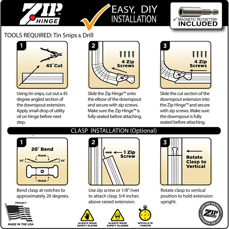 Zip Hinge 6 Pack Plus | Made in The USA