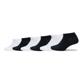HUGO, 6 Pack Cotton Back Logo Ankle Socks, Dark Black/Summer White, 7-13