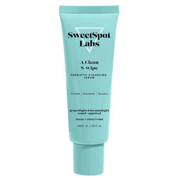 SweetSpot Labs A Clean S-Wipe Gel Wipe, Natural Deodorant, pH Balance for Women, Fragrance-Free, 1.35 oz