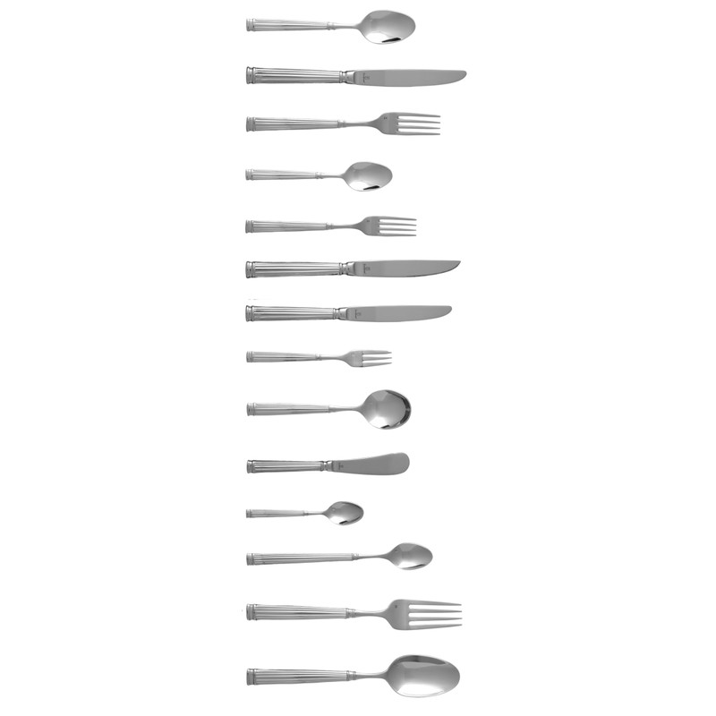Fortessa Doria 18/10 Stainless Steel Flatware Serving Spoon, 9-Inch,Silver