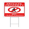 Autravelco No Trespassing Yard Signs with Stakes 12x18 Inch Business