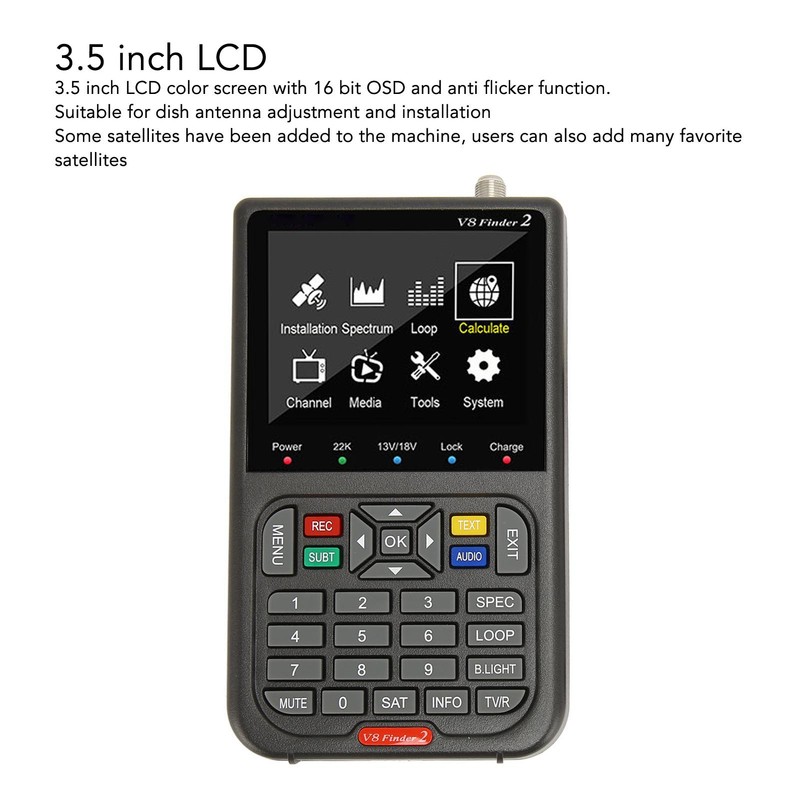 V8 Finder 2 Satellite Finder Signal Meter 3.5inch HD LCD