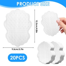 20Pcs Armpit Sweat Pads for Women & Men, Scented Underarm Sweat Pads, Cooling Mint Smell 135 x 125mm Larger Size for Better Coverage, Disposable Sweat Pads for Refreshing Comfort