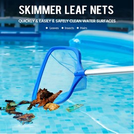 TUXUNQING Poolnetz mit Teleskopstiel, abnehmbarem Stiel, feinmaschigem Netz, Handkescher für Pool, Teich, Schwimmbad – Robustes Schöpfnetz zur effizienten Reinigung (146cm)