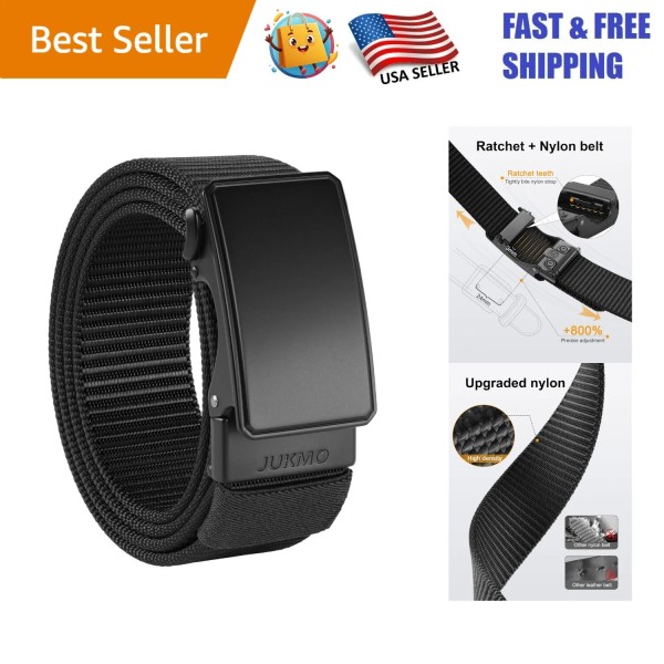 Unbranded Stylish 1.5-Inch Nylon Web Click Belt with Slide Buckle