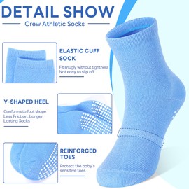 Tphon Toddler Socks, Baby Non Slip Socks for Boys Girls 12 Pairs Kids Infants Children Sock 6-12 Months