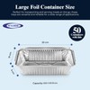 encase 50 x Large Aluminium Foil Food Containers and Lids