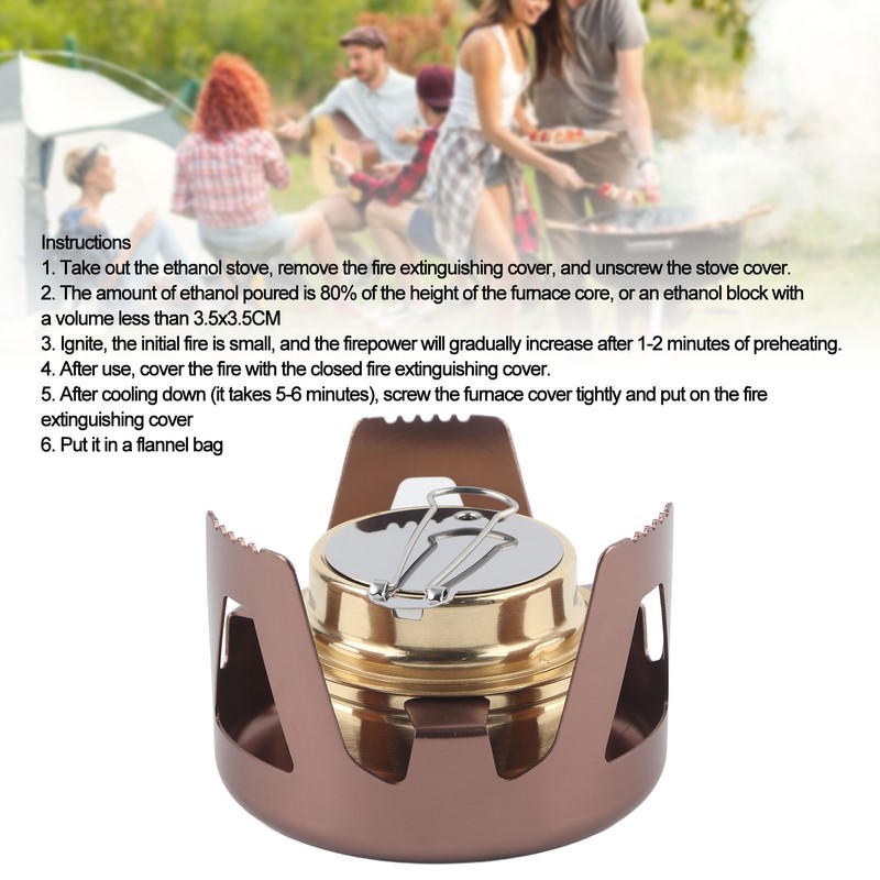Portable Ethanol Stove Burner Outdoor Camping Cooker Furnace Cookware with