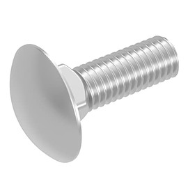 SECCARO 20 x M5 x 16mm Stainless Steel V2A VA A2 Carriage Bolts DIN 603 / ISO 8677 Flat Round Head Square Head Fully Threaded