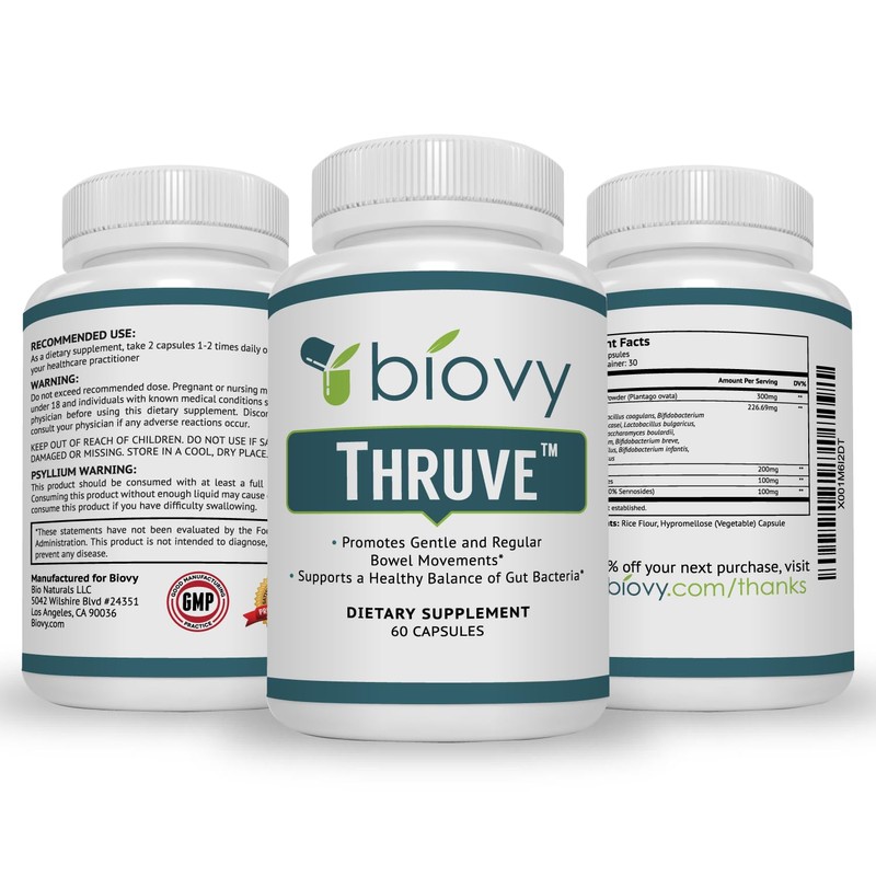 Biolor Thruve Long-Term Constipation Relief Supplement - Probiotics, Prebiotics, Natural