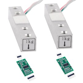 Geekstory 1 kg Digital Load Cell Weight Sensor + HX711 AD Weighing Sensor Module High Precision for Arduino DIY Electronic Portable Kitchen Scale (2 Sets)