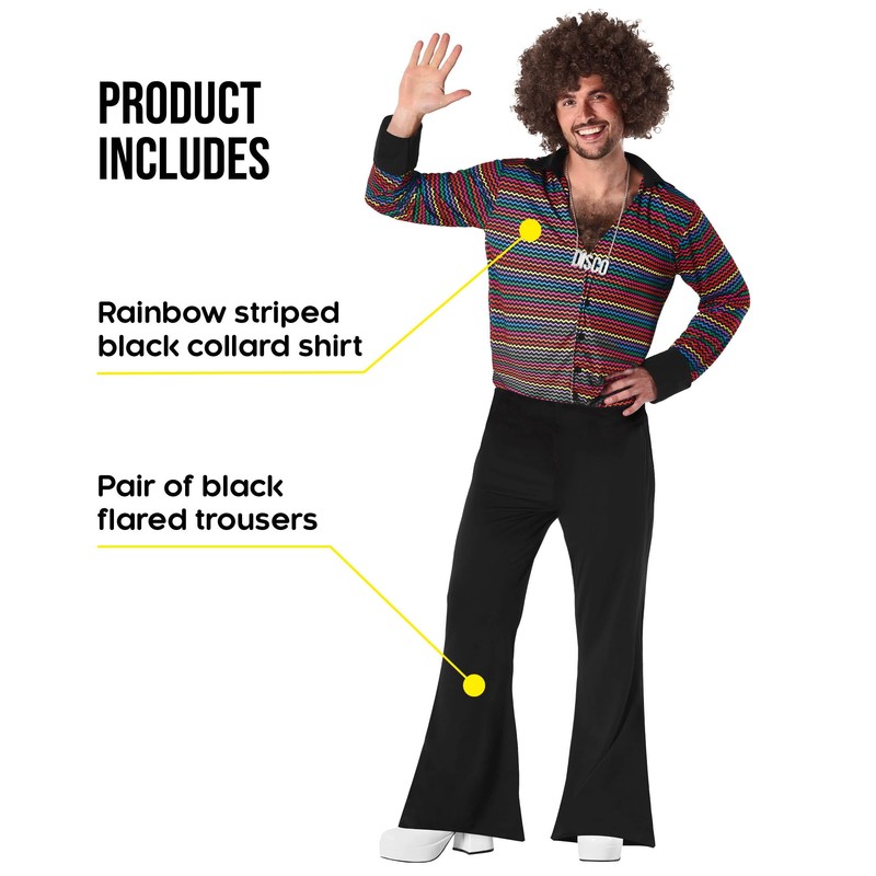 Fun Shack 70s Disco Suit for Men, Costume for Carnival