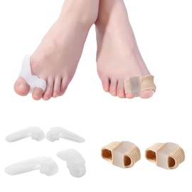 LdevotionR Toe Spacers Bunion Correctors For Women Separating Overlapping Toes Bunion Pads Bunion Protector Toe Straightener Hallux Valgus For Women And Men Elasticity Hammer Toe Straightener (2 nylon+4 gel)