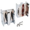 Sliding Shower Door Bottom Guide,2pcs 60x46x18mm Anti-Collision Block with Screws