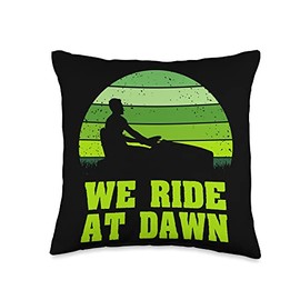 Lawn Care Funny Lawn Mowing Grass Humor Sarcastic Lawn Mower Mowing Ride Dawn Funny Dad Gardening Throw Pillow, 16x16, Multicolor