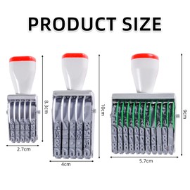 NAESM Dater Rubber Stamp, 5mm and 7mmRubber Date Stamp, Common Office Information Suitable for Egg Box Farm Office and DIY Process Card Making Plan Scrapbook for Receiving Goods