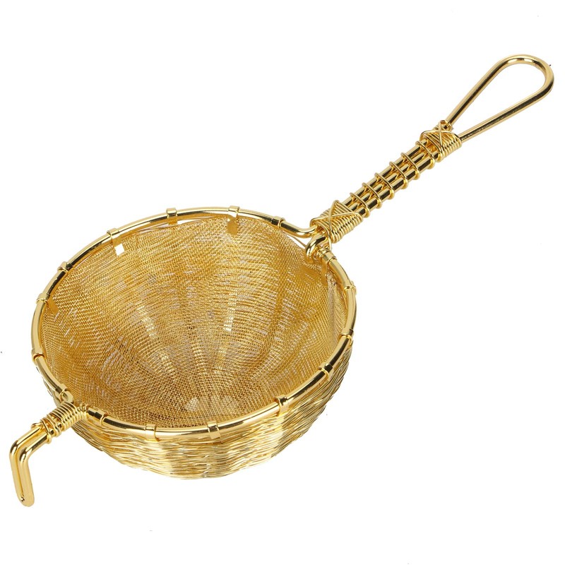 Tea Infuser, Pure Copper Tea Strainer Long Handle Teapot Strainer