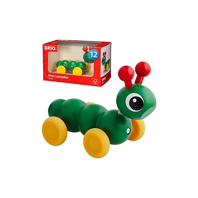 BRIO Wooden Mini Caterpillar Push-Along Toy