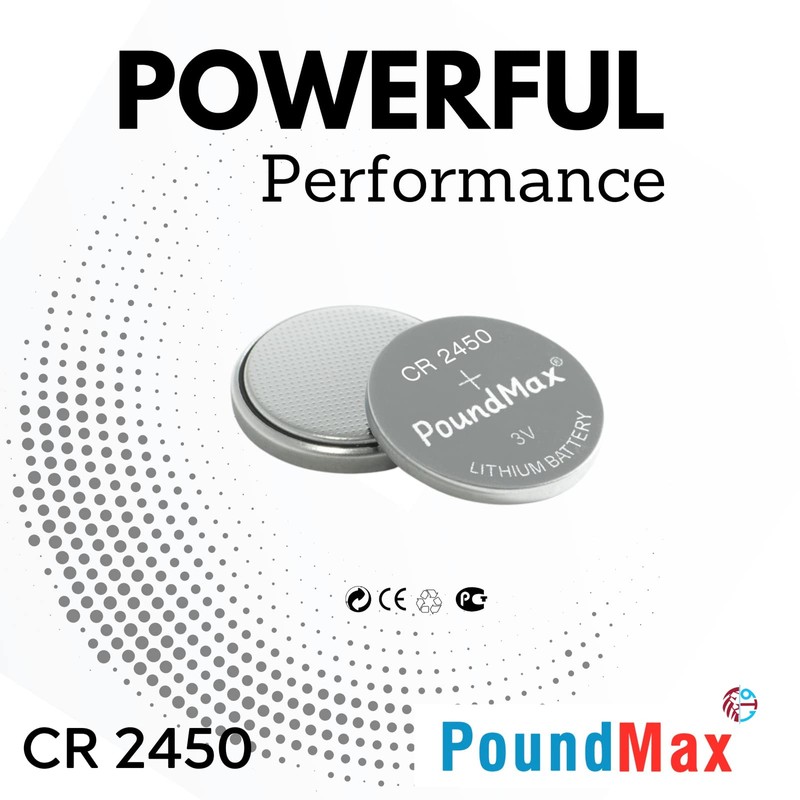 PoundMax CR 2450 Batteries 3v Lithium Button Cell Battery Combo