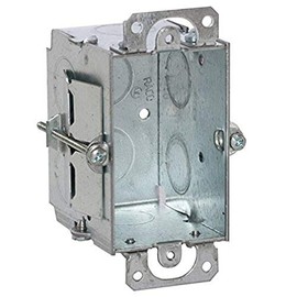 Hubbell-Raco 506 Switch Box in 3 x 2-Inch Gangable 2-1/2-Inch. Deep, Eight 1/2-Inch. Knockouts, Old Work, Plaster Ears, Gray Finish
