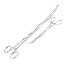 AAProTools 2pc Set 6" + 12" Curved Hemostat Forceps Locking Clamps Stainless Steel A+ Quality