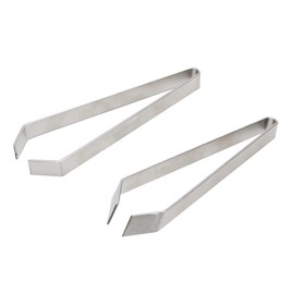 Goods Land GD-KENUKI Boning Tweezers Tweezers for Cooking, Stainless Steel, Flat Type, Angled Tip, Pretreatment, Set of 2