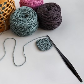 Ommi Ergonomic Handle Crochet Hooks | Handcrafted 7’’ Crochet Hook | Knitting Needle, Craft Yarn Weave | Best Gift! (Ebony, 8 mm)