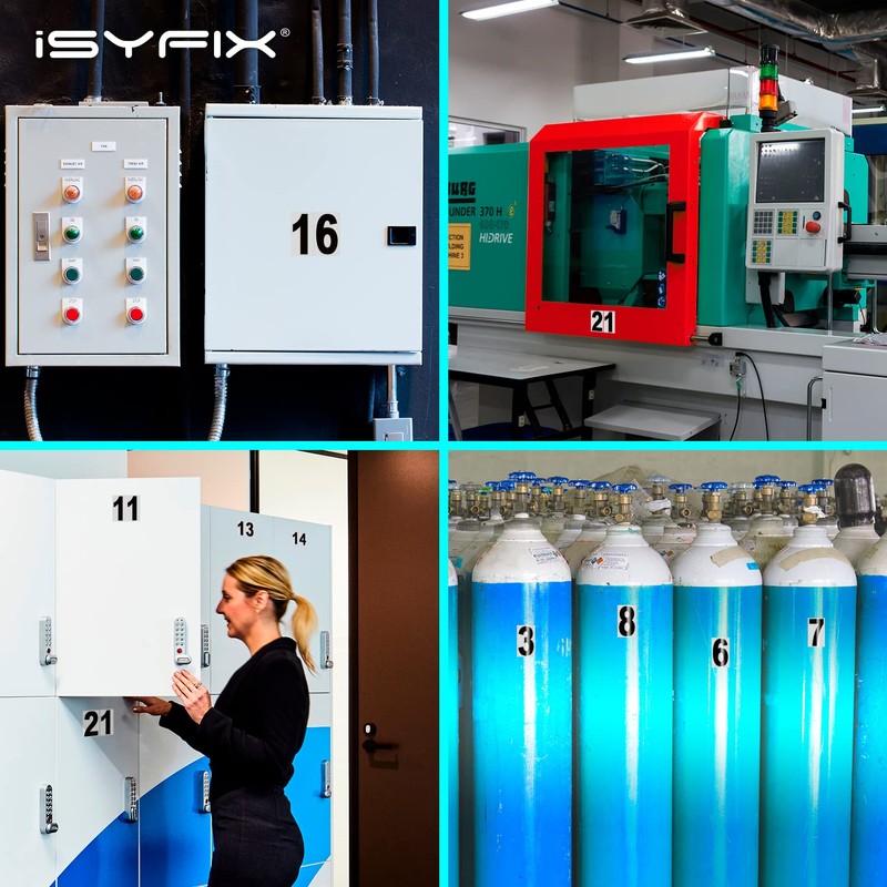 iSYFIX Black Vinyl Number 4 (Four) Stickers - 6 Pack