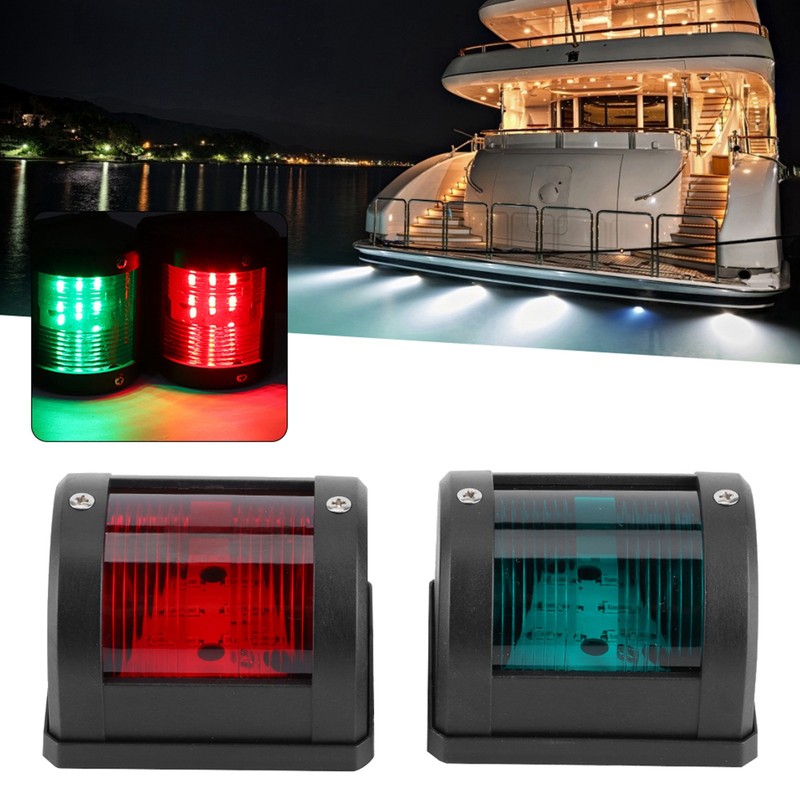 Pair of IP66 Signal Lamp Red Green LED Navigation Warning
