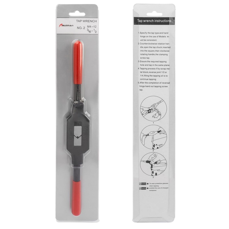 Bestgle Adjustable Tap Wrench Handle, M4-M12 (3/16"-1/2") Tap Handle Reamer