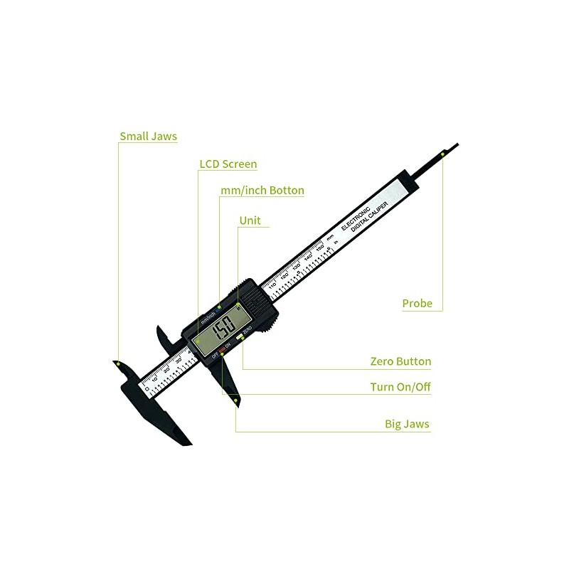 VIECAM 0-6 Inches Digital Caliper with Large LCD Screen and