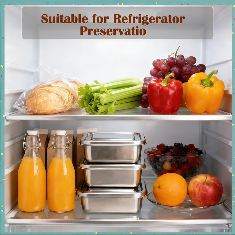 Stainless Steel Ice Cream Containers with Airtight Lids,1.2 Quarts