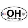 US Decal, Inc. Perrysburg, Ohio Oval Sticker with State Flag