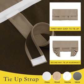 NICETOWN Front Door Window Covering, Blackout Kitchen Curtains for Privacy, Half Door Window Curtains Thermal Insulated Covering for Patio Glass, 26 inch x 72 inches, Cappuccino, 1 Panel