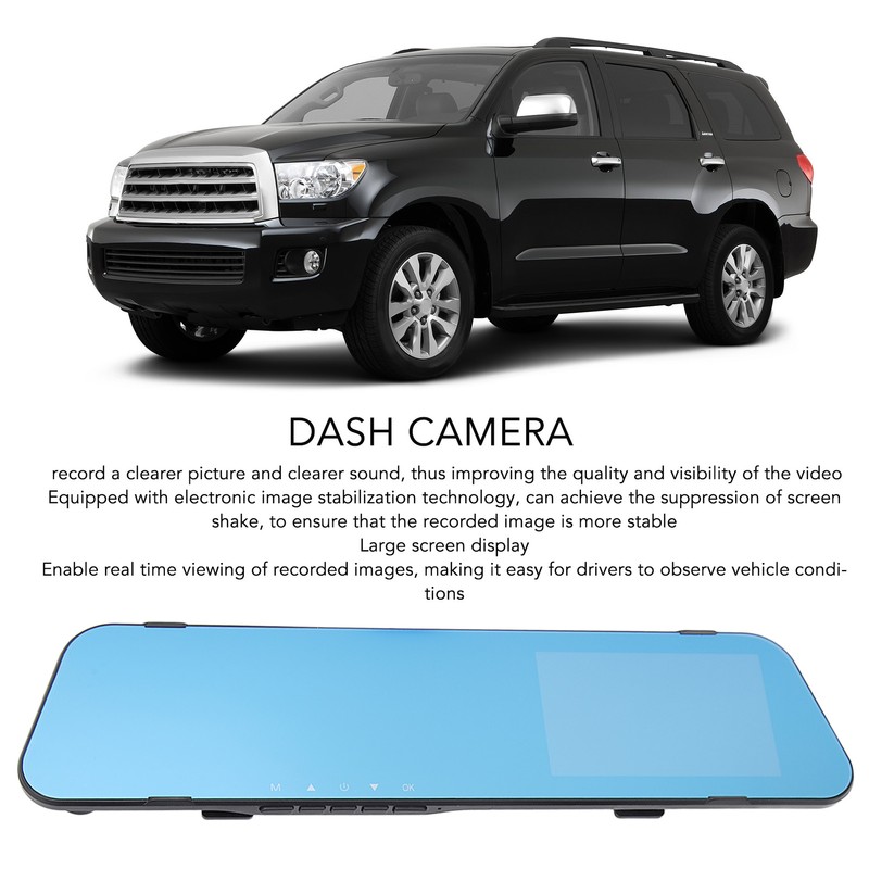 Rearview Mirror Dash Camera 1080P 4.0 Inch Dual Lens Anti