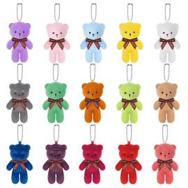 LZMDISU 15 Packs Mini Bears, 15 Colours Plush Stuffed Tiny Doll Bulk Soft Jointed Mini Stuffed Animal for Valentine's Day Gift