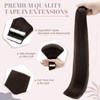 UK-Fashion-Shop Tape in Hair Extensions Human Hair Dark Brown Tape