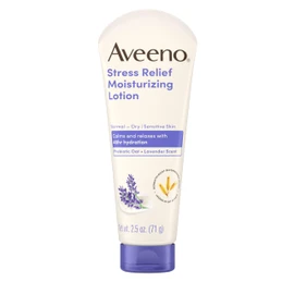 Aveeno Stress Relief Moisturizing Body Lotion with Lavender Scent & Prebiotic Oat to Calm & Relax, Non-Greasy, TSA-Approved Travel Size, 2.5 fl. oz, 12 Pack