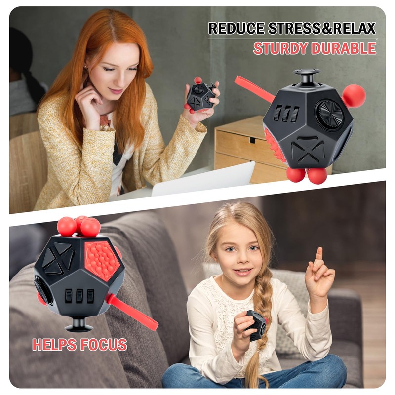 VCOSTORE Fidget Cube With 12 Sides - Original Figet Cube