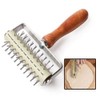 Roller Docker with Spikes, Stainless Steel Wooden Handle Pizza Needle