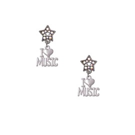 Delight Jewelry I 'Heart' Music Midnight Dream Big Star Post Earrings