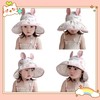 [Bansusu] ベビーキャップ うさぎプリント ベビー 帽子 通気性が良い 日焼け止め かわい 紫外線 つば広