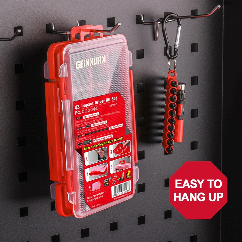 Geinxurn 43pieces Impact Screwdriver Bits Set, Magnetic S2 Steel Multi