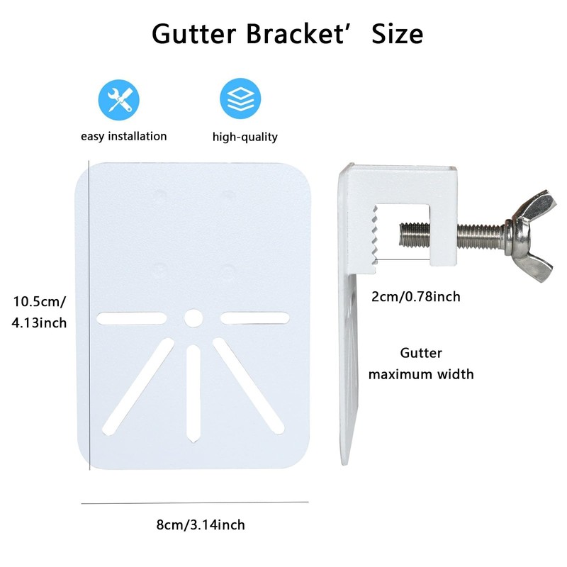 Metal Gutter Mount Compatible with Eufy SoloCam S340, E30, Eufy