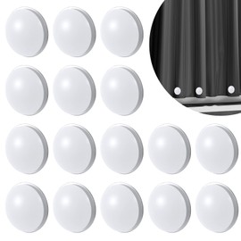 16 Pcs Shower Curtain Weights,Waterproof Shower Curtains Magnets,Heavy Duty Weights for Outdoor Curtains,Magnetic Curtain Weight,Work for Drapery,Tablecloth,Flag(White)