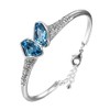 Rhinestone Encrusted Blue Cosmic Jewel Cuff Bracelet Made With Austrian