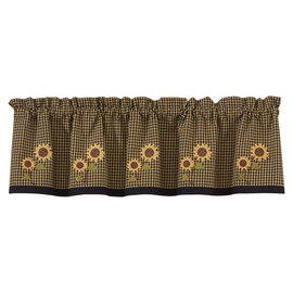 Park Designs Sunflower Check Lined Valance, 60 x 14