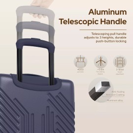 ALPHA 20" Luggage Aluminum Laggage Frame Hard Shell Suitcase TSA Lock w/ Spinner Wheel