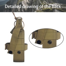Lightweight MOLLE Bottle Carrier, Tactical Military Portable Belt Water Bottle Holder, Brown